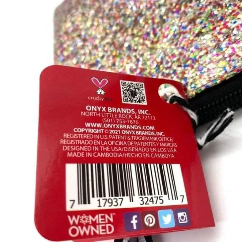 Onxy Glitter Cosmetic Bag New